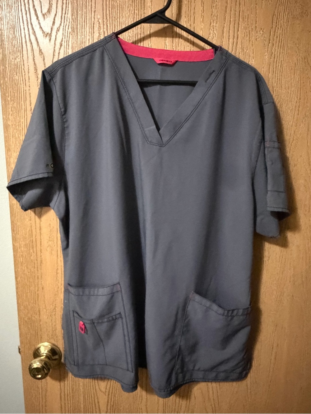 Carhartt Women's Dark Gray Top with Pink Trim